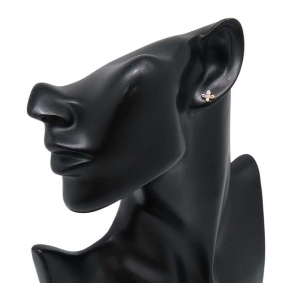 TIFFANY 18k Gold Diamond Earrings - Picture 4 of 9